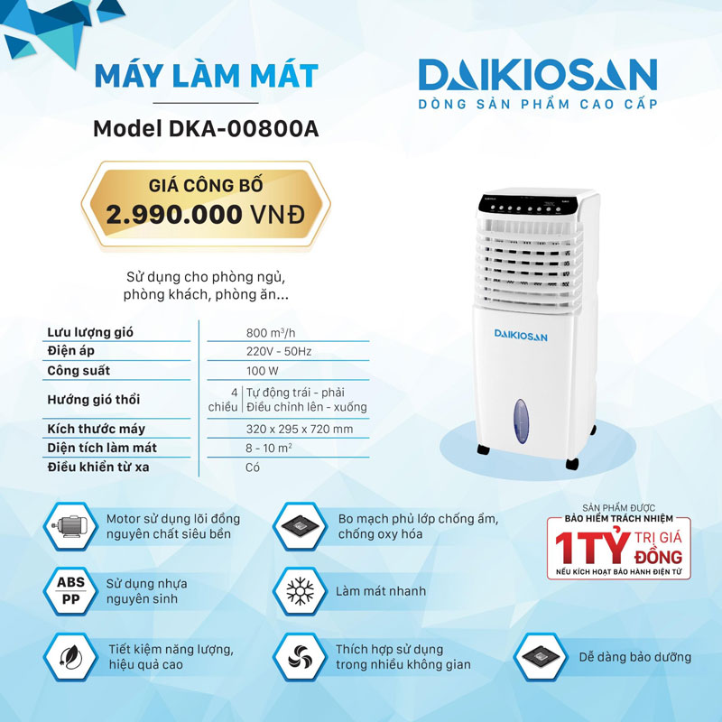 Máy làm mát không khí DaikioSan DKA-00800A