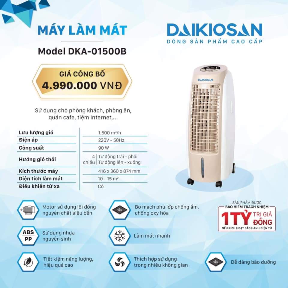 Máy làm mát không khí DaikioSan DKA-01500B