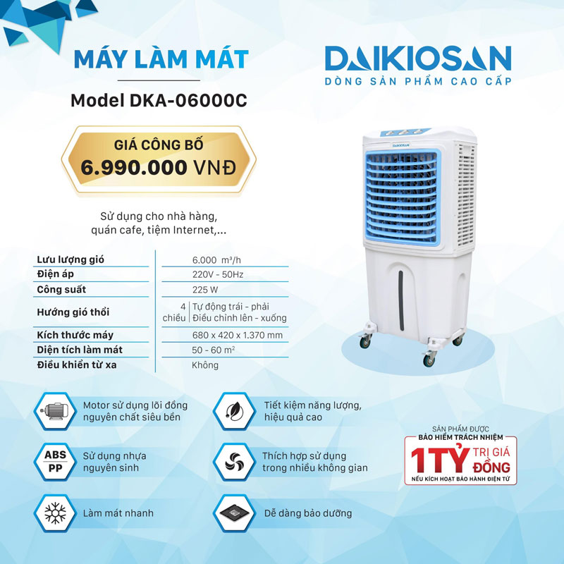 Máy làm mát không khí DaikioSan DKA-06000C