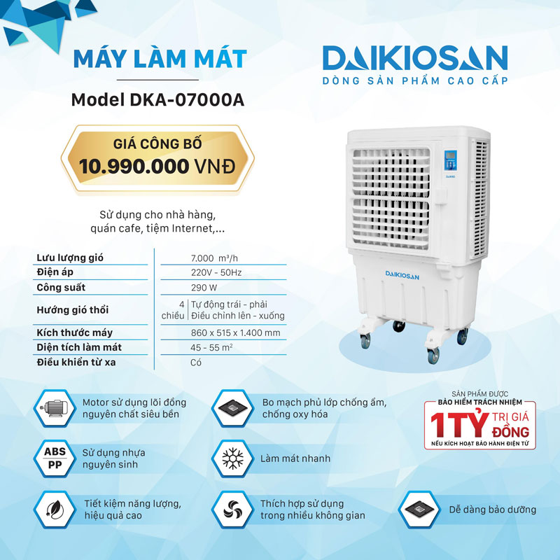 Máy làm mát không khí DaikioSan DKA-07000A