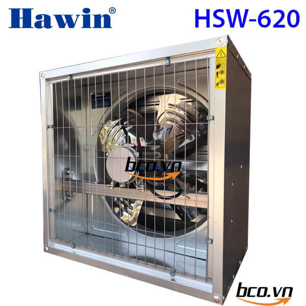 Quạt thông gió công nghiệp vuông cánh Tole kẽm Hawin HSW-620