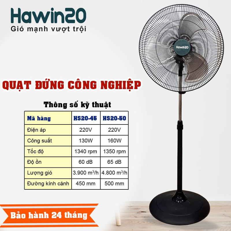 Quạt đứng công nghiệp HAWIN HS20-45