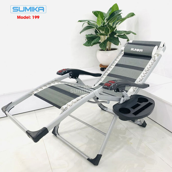 Ghế xếp thư giãn Sumika 199 - lăn tay massage, khung vuông cao cấp